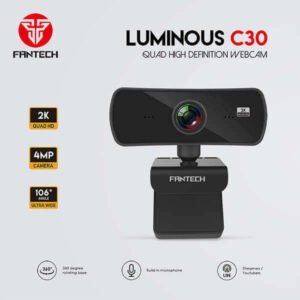 FANTECH C30 LUMINOUS: 2K QUAD HD WEBCAM, 4MP, WITH BUILT-IN MICROPHONE, FOR VIDEO CONFERENCING, STREAMING