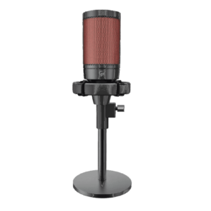 Porodo Gaming Professional RGB Condenser Microphone with Extension Stand - Black