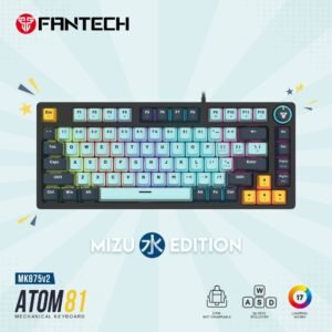 Fantech Mk875V2 Atom 81 RGB Mechanical Gaming Keyboard Mizu Edition (Sky Blue)